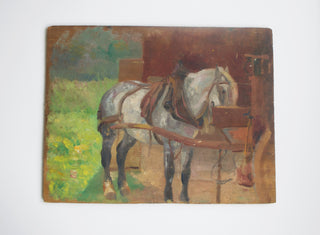 Horse and Saddle Vintage Painting