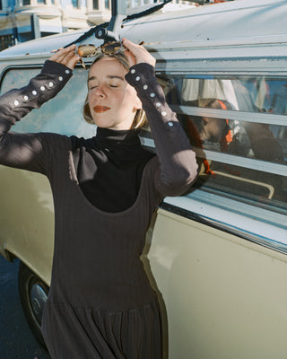 Emma Rothkopf Pina Scoop Neck Dress in Charcoal