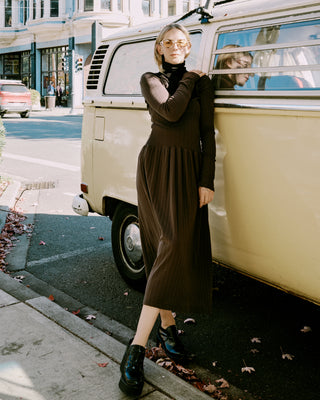 Emma Rothkopf Pina Scoop Neck Dress in Charcoal