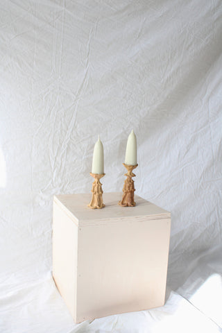 Short Candle Holder in Peach Blue by Ashley Brazil