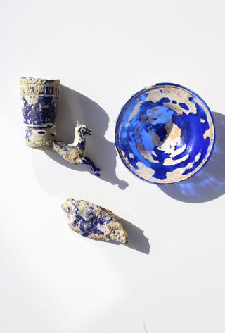 Ancient Herat Glass Cup in Cobalt