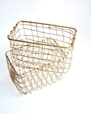 Fog Linen Brass Basket