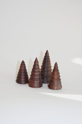 Set of 4 Wooden Christmas Trees