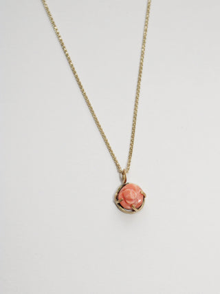 Vintage Coral Rose Pendant