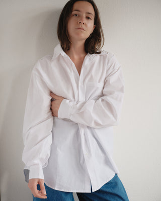 Gil Rodriguez Big Button Up in White