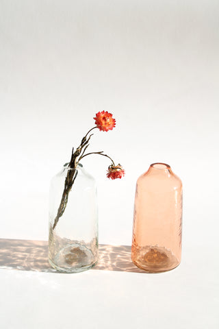 Handblown Hammered Bud Vase