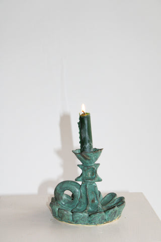 Green Chamber Stick Holder by Ashley Brazil