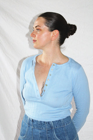 Emma Rothkopf Henley Tee in Cornflower