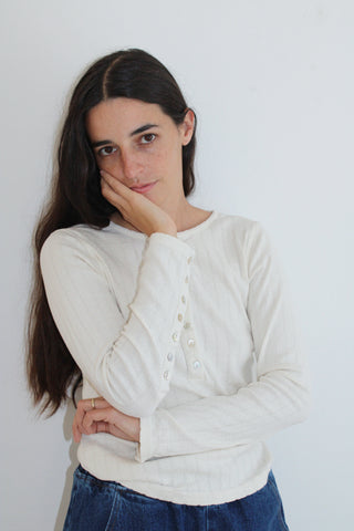 Emma Rothkopf Henley Tee White