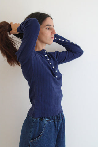 Emma Rothkopf Henley Tee Navy