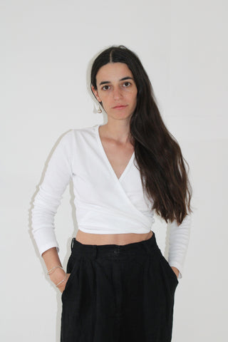 Gil Rodriguez Sarita Wrap Top in White
