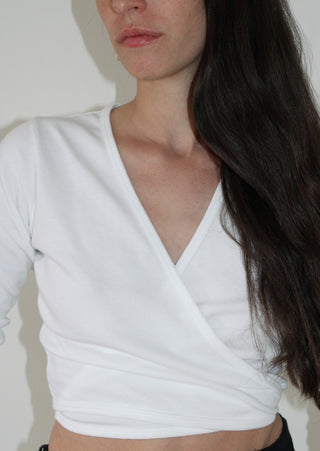 Gil Rodriguez Sarita Wrap Top in White