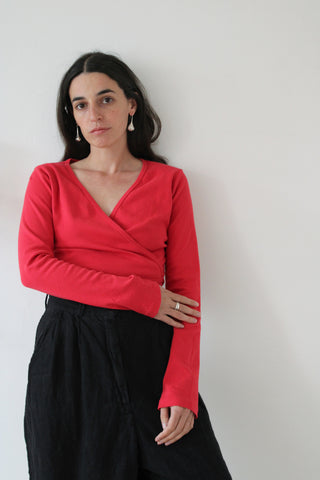Gil Rodriguez Sarita Wrap Top in Tomate