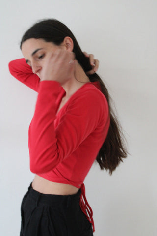 Gil Rodriguez Sarita Wrap Top in Tomate