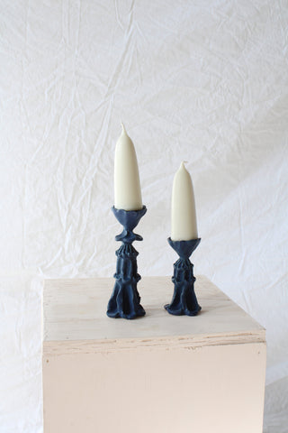 Small Candle Holder in Indigo by Ashley Brazil
