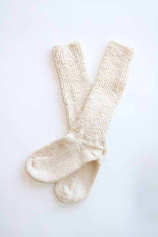 Japanese Garabou Organic Cotton Slipper Socks in Natural