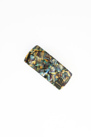 Jumbo Box Barrette in Green Tortoise