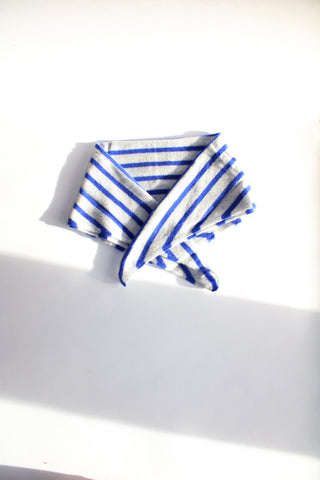 Le Bon Cashmere Bandana in Blue Stripe