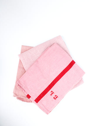 Maison Masarin Vintage Tea Towel in Pink