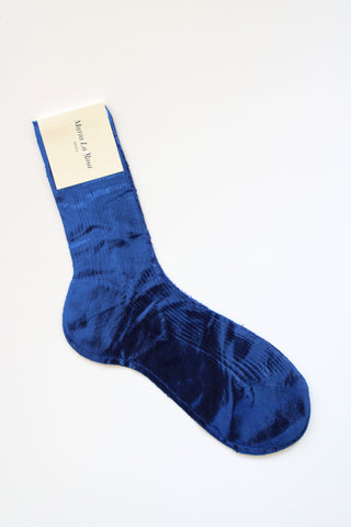 Ribbed Laminated Sock by Maria La Rosa in Mare