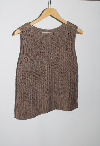 Emma Rothkopf Orla Knit Shell in Stone