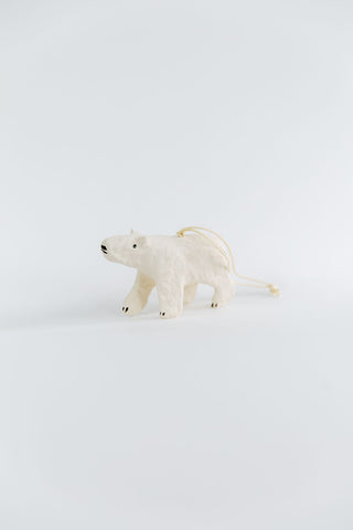 Paper Mache Polar Bear Ornament