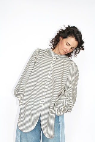 Emma Rothkopf Rayne Blouse in Regatta Navy Stripe