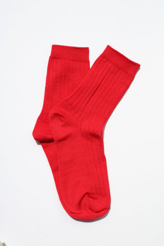 Le Bon Her Socks in Classic Red