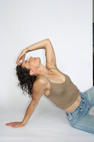 Limited Edition Spiral Knit Camisole in Sand
