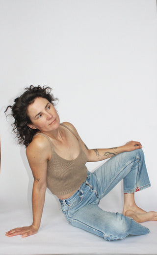 Limited Edition Spiral Knit Camisole in Sand