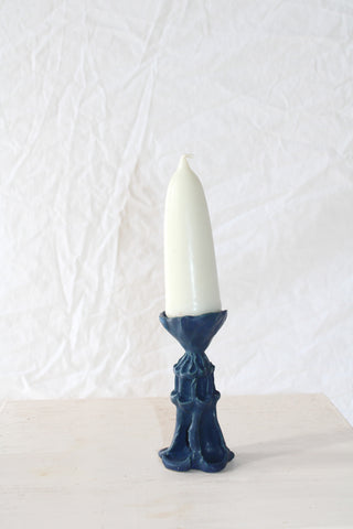 Small Candle Holder in Indigo by Ashley Brazil