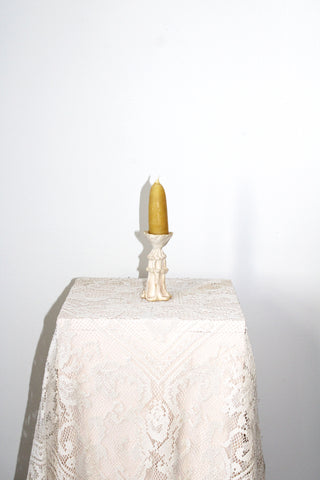 Short White Candle Holder by Ashley Brazil