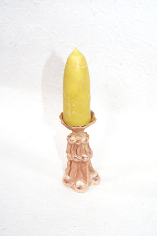 Short Candle Holder in Peach Blue by Ashley Brazil