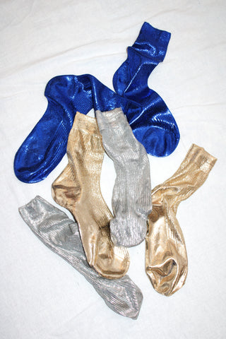 Ribbed Laminated Sock by Maria La Rosa in Mare