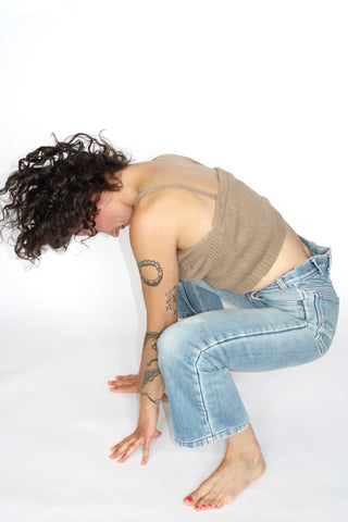 Limited Edition Spiral Knit Camisole in Sand