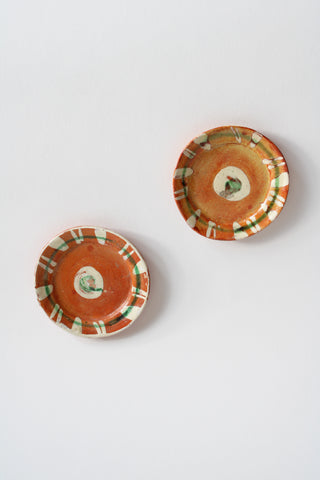 Vintage Hand Painted Clay Plates