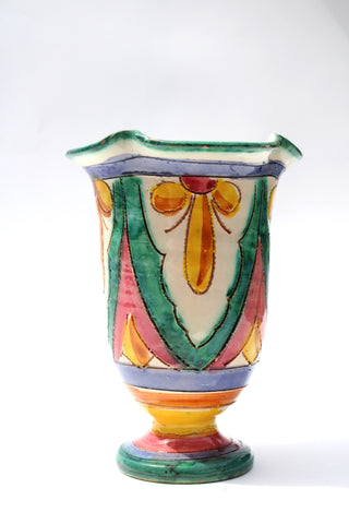 Vintage Hand Painted floral Italian Vessel # 6