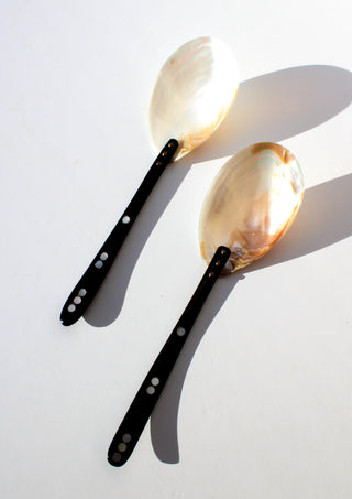 Vintage Shell Salad Spoons