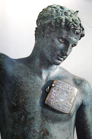 Vintage Engraved Secret Box Pendant