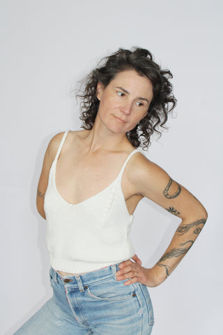 Limited Edition Spiral Knit Camisole in White