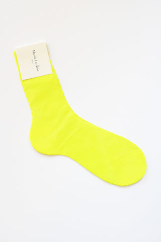 Ribbed Laminated Sock by Maria La Rosa in Yellow