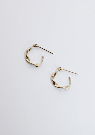 Twisted 14 karat gold Hoop