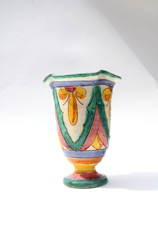 Vintage Hand Painted floral Italian Vessel # 6